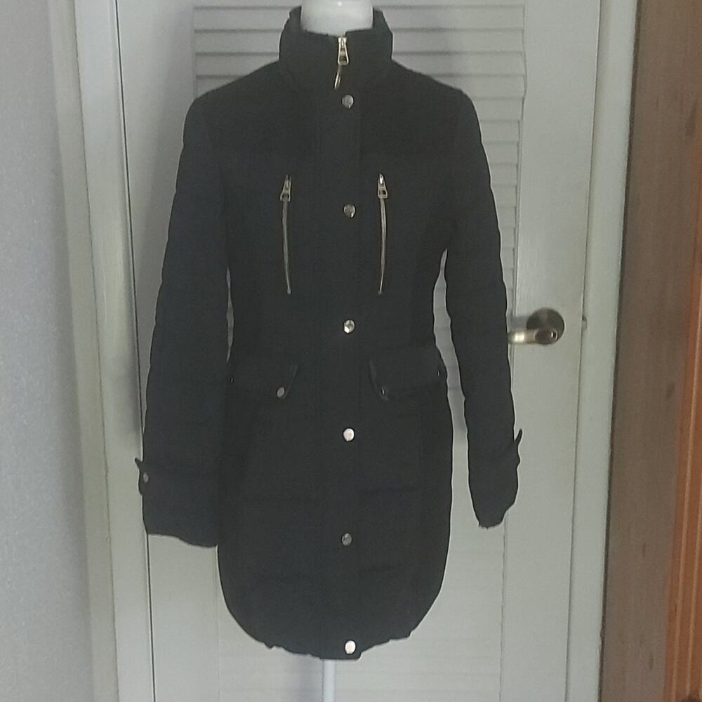 A.N.A Black Long Sleeve Puffer Coat S Winter Minimalist Outdoor Cabincore Goth